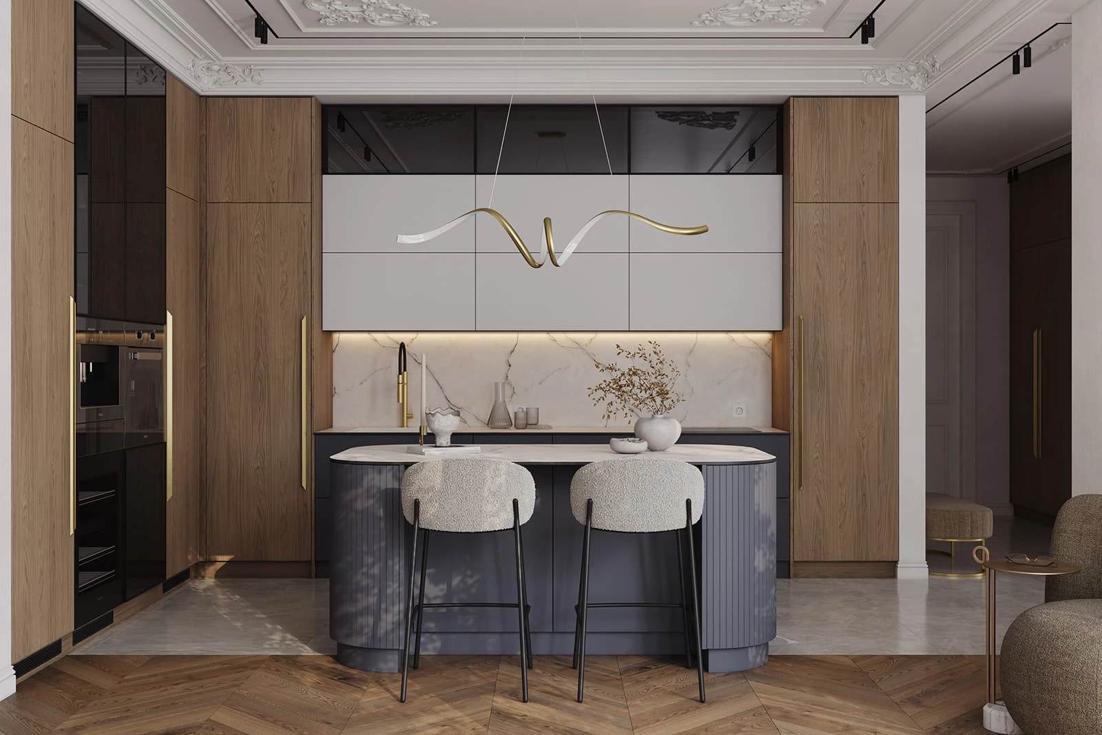 Кухня КАСЕЛЛА (ДЕКОРАТИВНЫЕ ПАНЕЛИ ТИМБЕР)