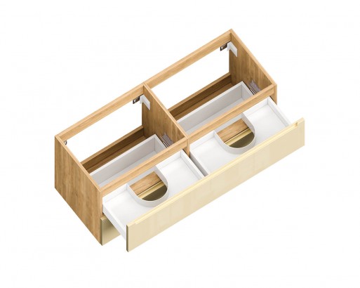 ДИОН. КРАШЕНАЯ МДФ RAL 1015 (ГЛЯНЕЦ)  ЛДСП ДУБ МЕДОВЫЙ