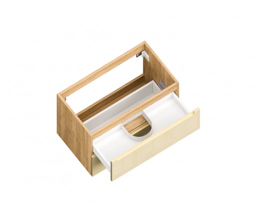 ДИОН. КРАШЕНАЯ МДФ RAL 1015 (ГЛЯНЕЦ)  ЛДСП ДУБ МЕДОВЫЙ