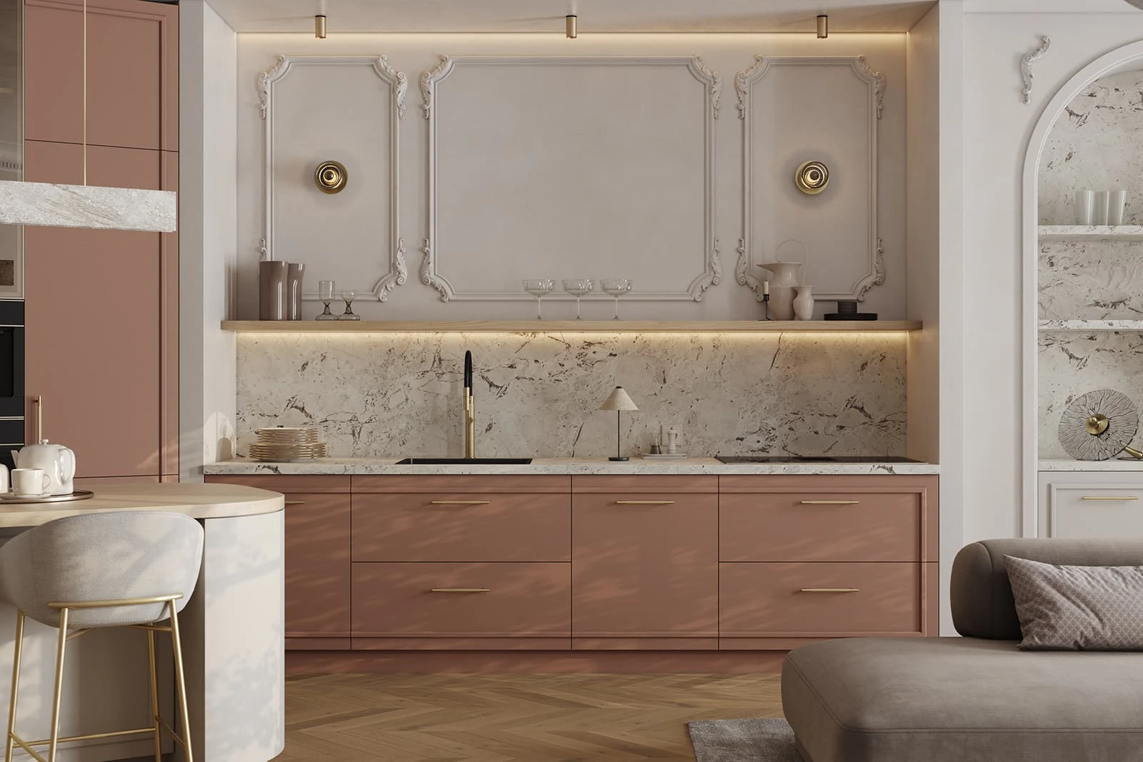 Кухня ОПЕРА (КРАШЕНАЯ МДФ (ЭМАЛЬ))