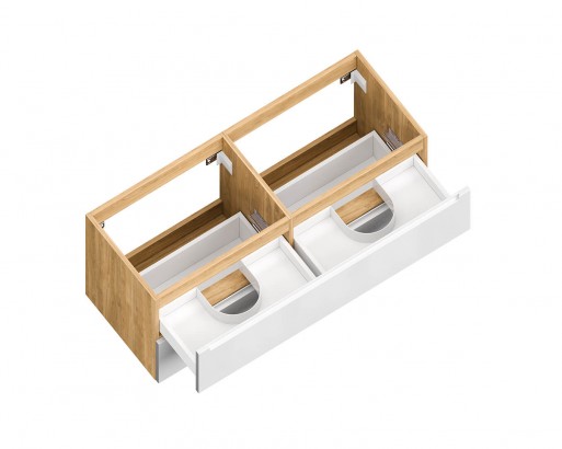 ДИОН. КРАШЕНАЯ МДФ RAL 9003 (ГЛЯНЕЦ) / ЛДСП ДУБ МЕДОВЫЙ