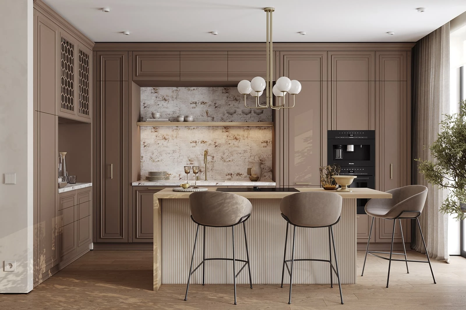 Кухня МАРИ '25 (КРАШЕНАЯ МДФ (ЭМАЛЬ))