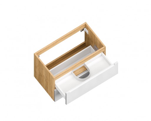 ДИОН. КРАШЕНАЯ МДФ RAL 9003 (ГЛЯНЕЦ) / ЛДСП ДУБ МЕДОВЫЙ