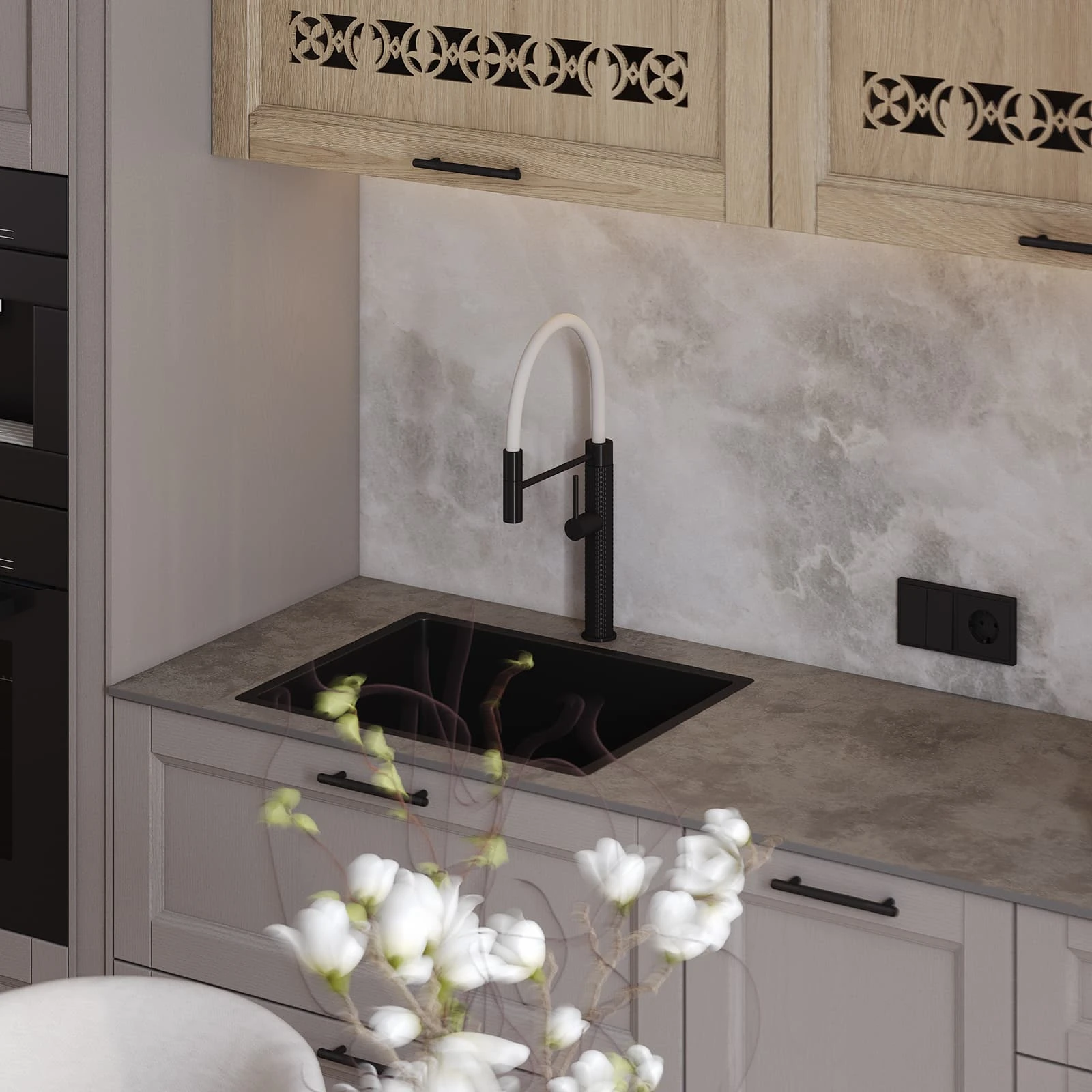 Кухня ПЬЕМОНТ '25 (НАТУРАЛЬНОЕ ДЕРЕВО)